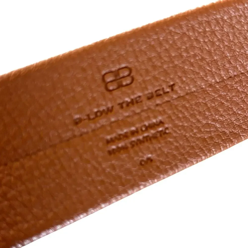 B-Low the Belt synthetic faux leather wrap style belt nude tan goldtone ring O/S